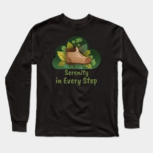 Serenity in Every Step Mountain Trekking Long Sleeve T-Shirt